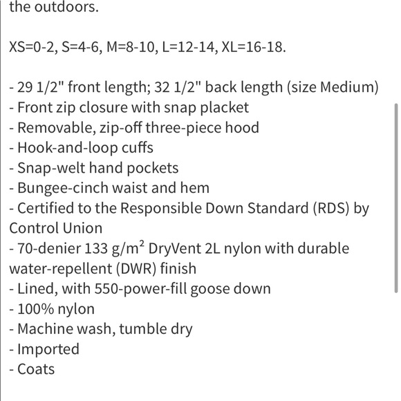 NWT North Face Reign On 550 Fill Power Down Parka - Picture 8 of 9